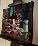 Original art for sale at UGallery.com | Cake Thief II by Jonelle Summerfield | $550 | oil painting | 11' h x 14' w | thumbnail 2
