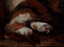 Original art for sale at UGallery.com | Cat and Books II by Jonelle Summerfield | $300 | oil painting | 5' h x 7' w | thumbnail 4