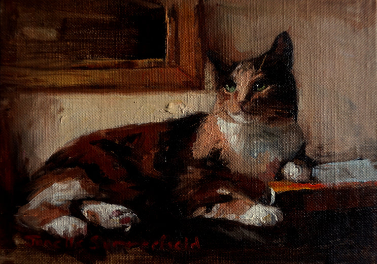 Cat and Books II by Jonelle Summerfield |  Artwork Main Image 