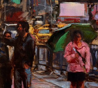 Original art for sale at UGallery.com | Crossing Times Square by Jonelle Summerfield | $500 | oil painting | 12' h x 12' w | photo 4