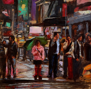 Original art for sale at UGallery.com | Crossing Times Square by Jonelle Summerfield | $500 | oil painting | 12' h x 12' w | photo 1
