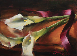 Original art for sale at UGallery.com | Calla Lilies in White by Pamela Blaies | $400 | oil painting | 9' h x 12' w | photo 1