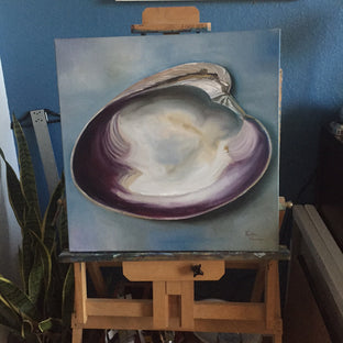 Original art for sale at UGallery.com | Atlantic Clam Shell by Kristine Kainer | $1,400 | oil painting | 20' h x 20' w | photo 3