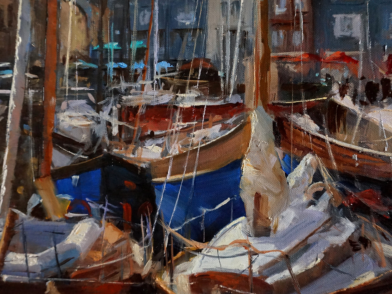 Docked in Honfleur by Jonelle Summerfield |  Context View of Artwork 