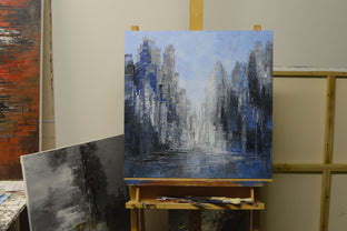 Blue Moon by Tatiana Iliina |  Side View of Artwork 