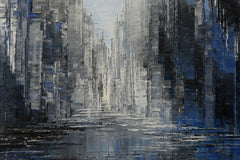 Original art for sale at UGallery.com | Blue Moon by Tatiana Iliina | $625 | acrylic painting | 24' h x 24' w | thumbnail 4