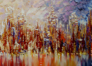 Original art for sale at UGallery.com | NYC Expectations by Tatiana Iliina | $3,075 | acrylic painting | 24' h x 48' w | photo 4