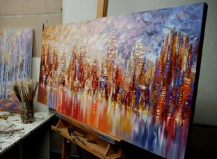 Original art for sale at UGallery.com | NYC Expectations by Tatiana Iliina | $3,075 | acrylic painting | 24' h x 48' w | photo 2