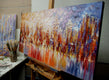Original art for sale at UGallery.com | NYC Expectations by Tatiana Iliina | $3,075 | acrylic painting | 24' h x 48' w | thumbnail 2