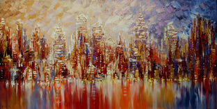 Original art for sale at UGallery.com | NYC Expectations by Tatiana Iliina | $3,075 | acrylic painting | 24' h x 48' w | photo 1