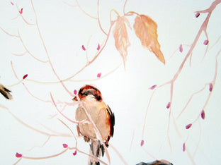 Original art for sale at UGallery.com | Sparrows, Early Spring by Suren Nersisyan | $425 | watercolor painting | 18' h x 24' w | photo 4