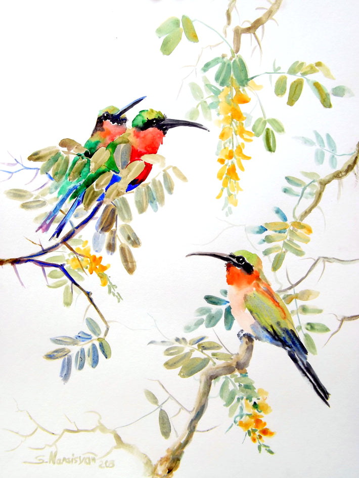 Bee Eaters and Acacia by Suren Nersisyan |  Artwork Main Image 