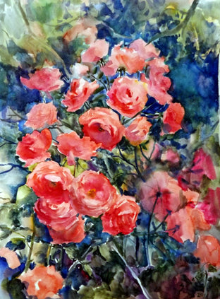 Original art for sale at UGallery.com | Roses after the Rain by Suren Nersisyan | $450 | watercolor painting | 24' h x 18' w | photo 1