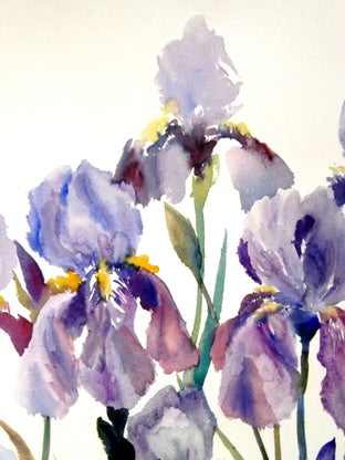 Original art for sale at UGallery.com | Irises from the Garden by Suren Nersisyan | $450 | watercolor painting | 24' h x 18' w | photo 2