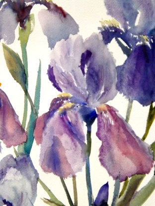 Original art for sale at UGallery.com | Irises from the Garden by Suren Nersisyan | $450 | watercolor painting | 24' h x 18' w | photo 4
