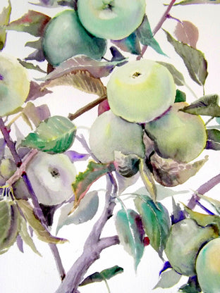 Original art for sale at UGallery.com | Green Apples by Suren Nersisyan | $450 | watercolor painting | 24' h x 18' w | photo 2