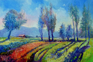 Original art for sale at UGallery.com | Morning (Poplars) by Suren Nersisyan | $1,750 | oil painting | 24' h x 36' w | photo 1