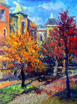 Original art for sale at UGallery.com | Fall on the Streets of Washington by Suren Nersisyan | $800 | oil painting | 24' h x 18' w | photo 1