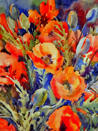 Original art for sale at UGallery.com | Field Poppies by Suren Nersisyan | $450 | watercolor painting | 24' h x 18' w | photo 4