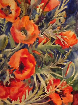 Original art for sale at UGallery.com | Field Poppies by Suren Nersisyan | $450 | watercolor painting | 24' h x 18' w | photo 3