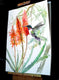 Original art for sale at UGallery.com | Hummingbird and Aloe by Suren Nersisyan | $575 | watercolor painting | 24' h x 18' w | thumbnail 2