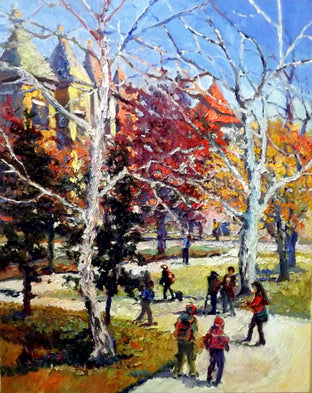 Original art for sale at UGallery.com | Fall in the Park, Washington DC by Suren Nersisyan | $1,350 | oil painting | 30' h x 24' w | photo 1