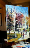 Original art for sale at UGallery.com | Fall in the Park, Washington DC by Suren Nersisyan | $1,350 | oil painting | 30' h x 24' w | thumbnail 4
