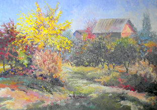 Original art for sale at UGallery.com | Farm in Fall by Suren Nersisyan | $875 | oil painting | 23' h x 31' w | photo 1