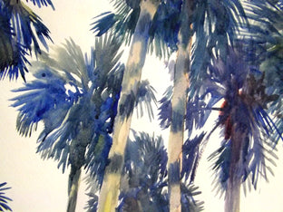 Original art for sale at UGallery.com | Blue Palm Trees in Los Angeles by Suren Nersisyan | $450 | watercolor painting | 18' h x 24' w | photo 4