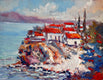 Original art for sale at UGallery.com | Early Morning in Greek Islands by Suren Nersisyan | $300 | oil painting | 11' h x 14' w | thumbnail 1