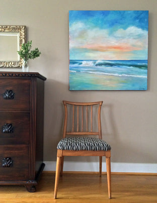 Original art for sale at UGallery.com | Daybreak Surf by Nancy Hughes Miller | $1,675 | oil painting | 36' h x 36' w | photo 3