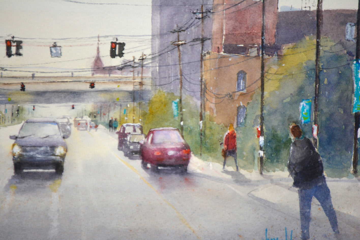 Evening Commute by Judy Mudd |  Closeup View of Artwork 