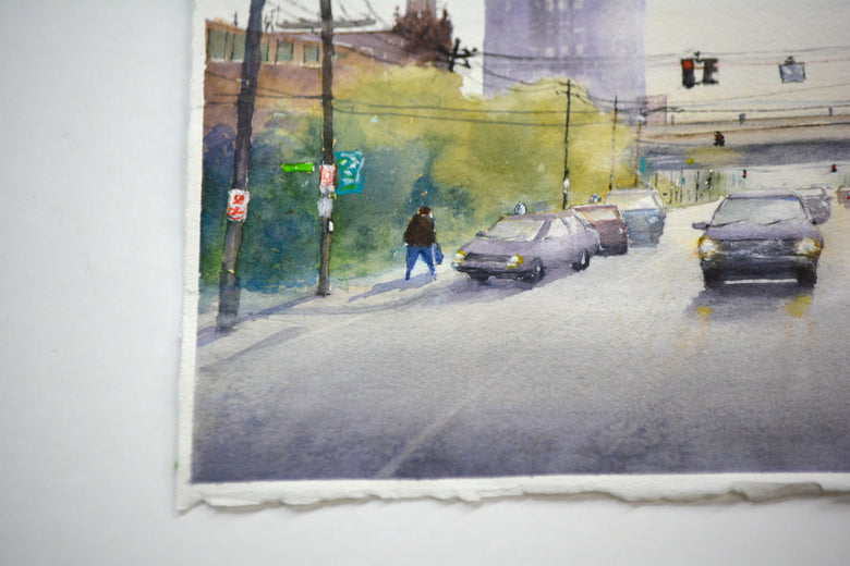 Evening Commute by Judy Mudd |  Side View of Artwork 