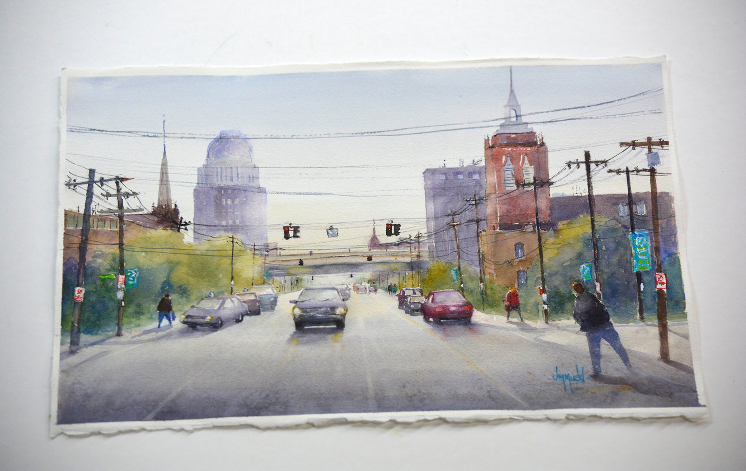 Evening Commute by Judy Mudd |  Context View of Artwork 
