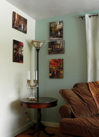 Sidewalk Cafe in Paris by Jonelle Summerfield |  Context View of Artwork 