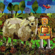Original art for sale at UGallery.com | Errol n' John by Diane Flick | $475 | mixed media artwork | 6' h x 6' w | thumbnail 1