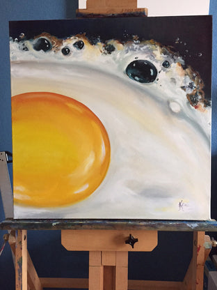 Original art for sale at UGallery.com | Frying Egg by Kristine Kainer | $1,075 | oil painting | 20' h x 20' w | photo 3