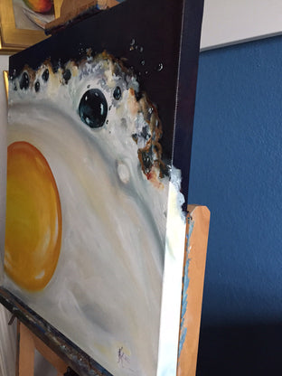 Original art for sale at UGallery.com | Frying Egg by Kristine Kainer | $1,075 | oil painting | 20' h x 20' w | photo 2