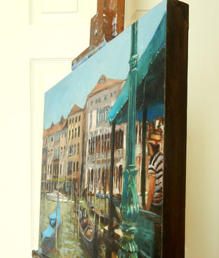 Original art for sale at UGallery.com | Gondola Dock by Jonelle Summerfield | $825 | oil painting | 16' h x 20' w | photo 2
