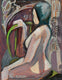 Original art for sale at UGallery.com | The Green Chair III by Sharon Sieben | $400 | gouache painting | 13.5' h x 10.5' w | thumbnail 1