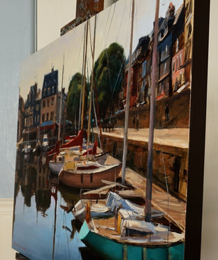 Honfleur Marina II by Jonelle Summerfield |  Side View of Artwork 