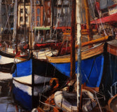 Original art for sale at UGallery.com | Honfleur Marina by Jonelle Summerfield | $1,600 | oil painting | 28' h x 22' w | thumbnail 4