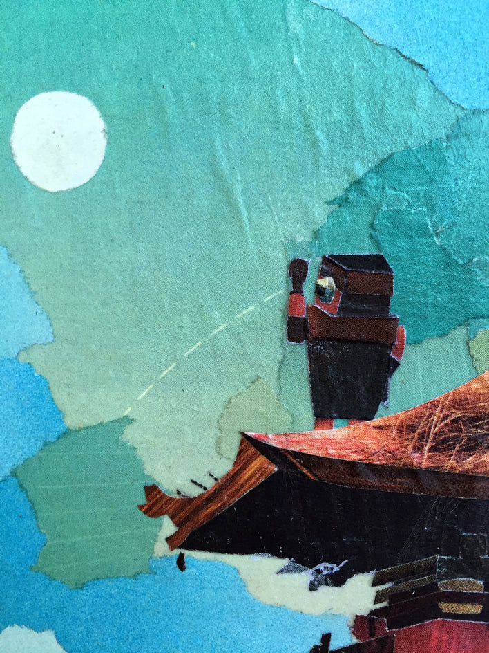 Hallo Moon by Diane Flick |  Closeup View of Artwork 