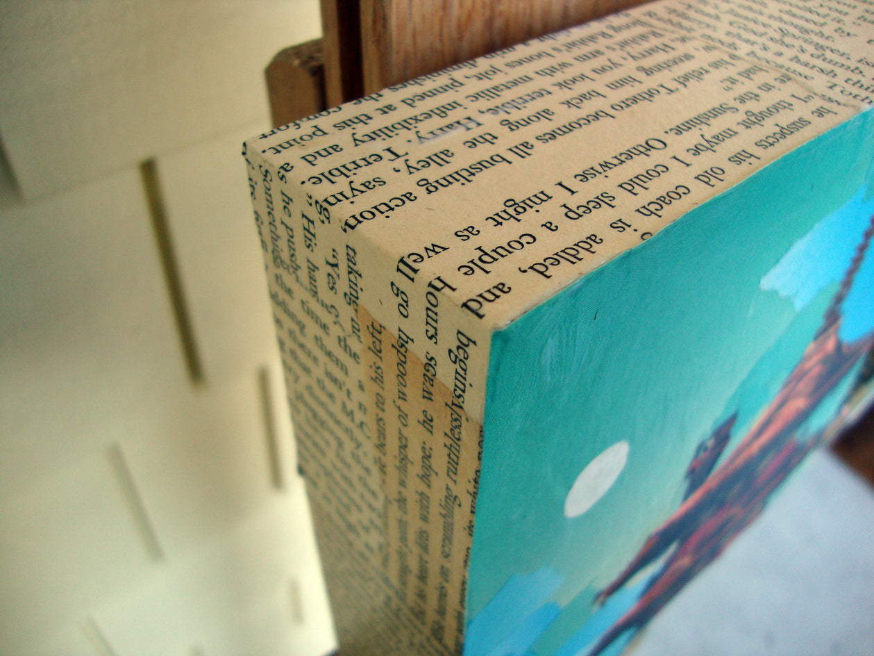 Hallo Moon by Diane Flick |  Side View of Artwork 