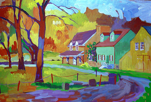 Original art for sale at UGallery.com | Autumn in Pennsylvania by Robert Hofherr | $625 | acrylic painting | 21' h x 32.7' w | photo 1