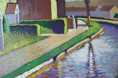Original art for sale at UGallery.com | Canal in Sunlight by Robert Hofherr | $875 | acrylic painting | 24' h x 30' w | thumbnail 4