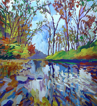 Original art for sale at UGallery.com | Eastern Stream by Robert Hofherr | $875 | acrylic painting | 29.3' h x 27' w | photo 1