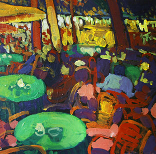 Original art for sale at UGallery.com | Night at the Café by Robert Hofherr | $1,000 | acrylic painting | 24' h x 30' w | photo 4