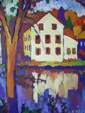 Original art for sale at UGallery.com | River Town by Robert Hofherr | $1,075 | acrylic painting | 24' h x 36' w | thumbnail 4