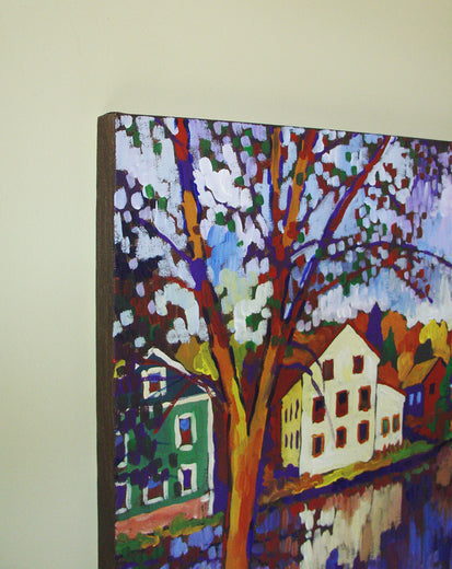 River Town by Robert Hofherr |  Side View of Artwork 